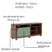 Rack Bancada Tv 65 Pol 150 cm Jurere Amendoa Hortela Colibri