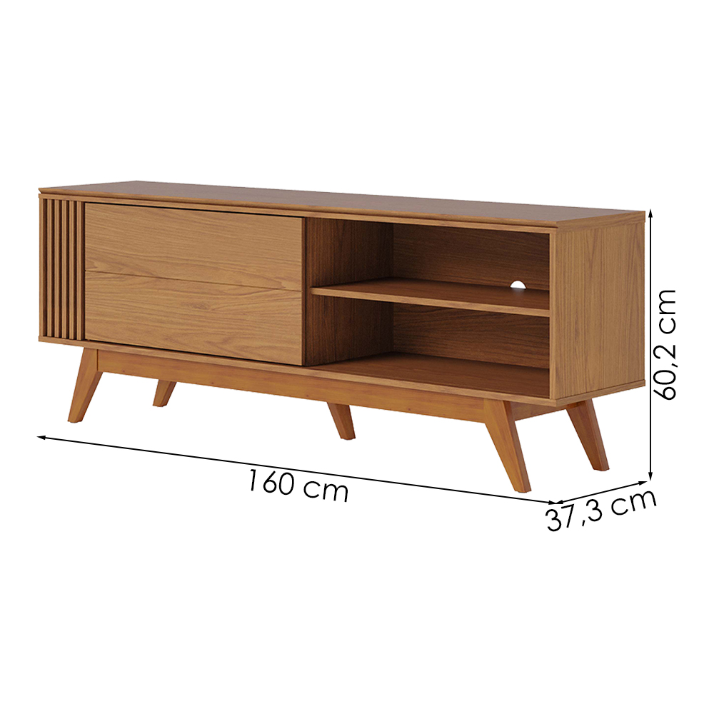 Rack Bancada Tv 65 Pol 160 cm Otawa Freijó Colibri