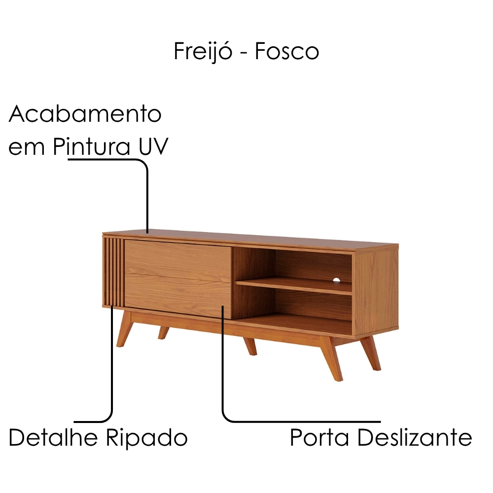 Rack Bancada Tv 65 Pol 160 cm Otawa Freijó Colibri