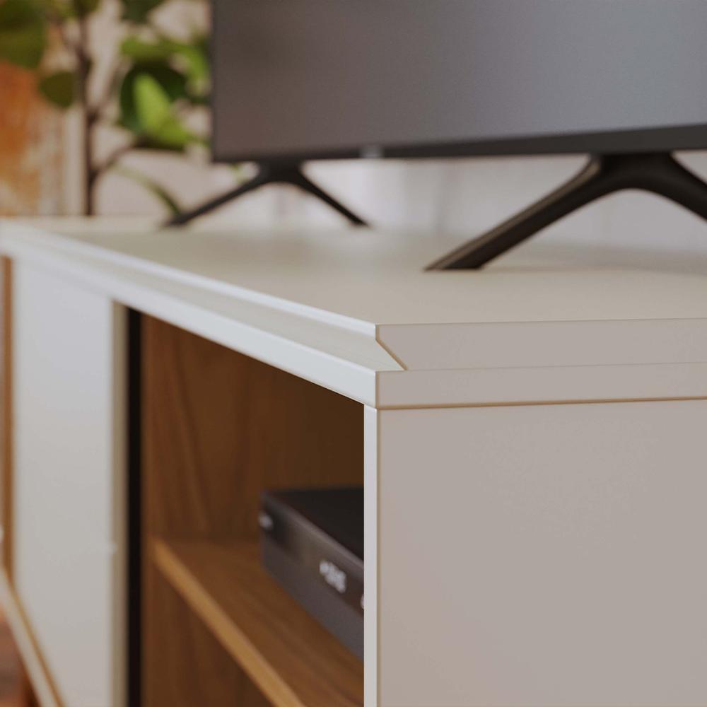 Rack Bancada Tv 65 Pol 160 cm Otawa Off White Matte Freijó Colibri