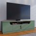 Rack Bancada Tv 75 Pol 200 cm 4 Portas Santorini Hortela Amendoa Colibri