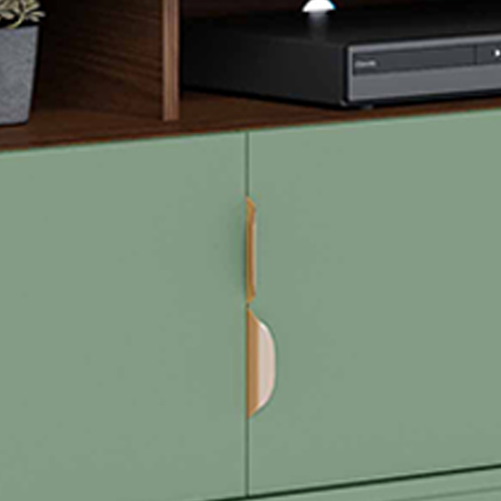 Rack Bancada Tv 75 Pol 200 cm 4 Portas Santorini Hortela Amendoa Colibri