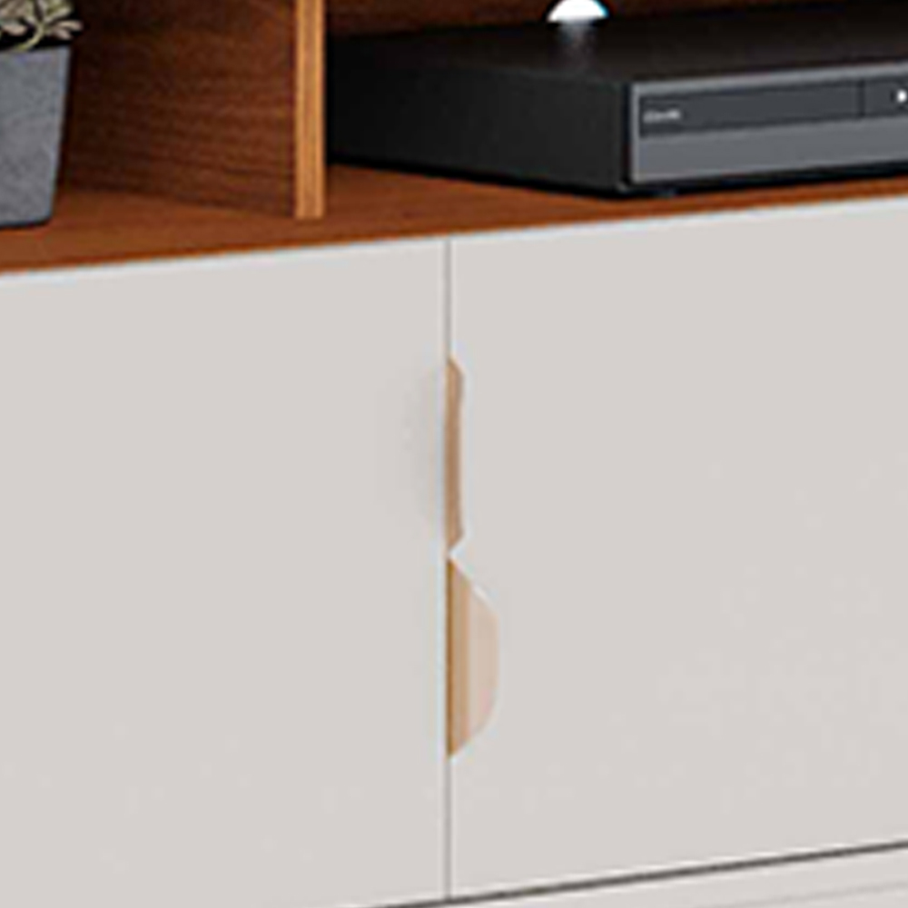 Rack Bancada Tv 75 Pol 200 cm 4 Portas Santorini Off White Matte Freijo Colibri