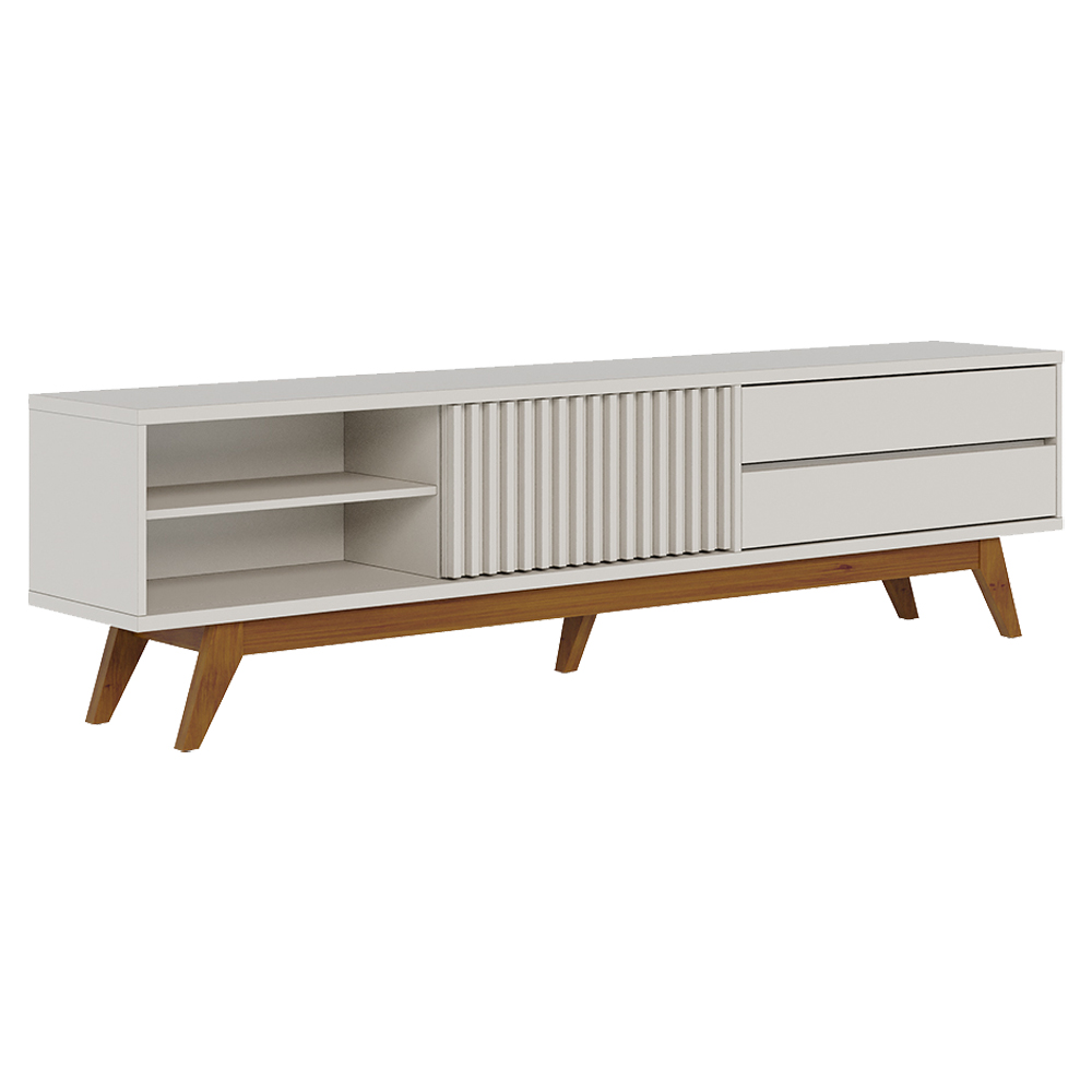 Rack Bancada Tv 75 Pol 200 cm Veneza Off White Matte Colibri