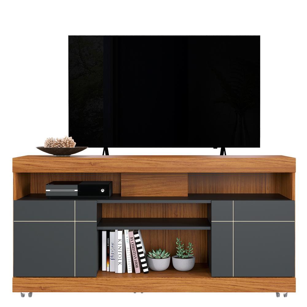 Rack Bancada Yara Noce Milano/Preto Fosco para TV até 47” - Colibri
