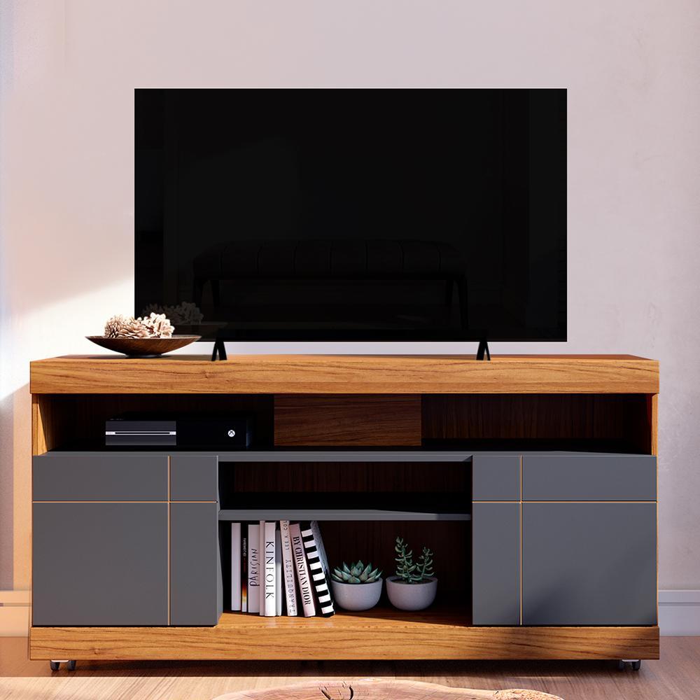 Rack Bancada Yara Noce Milano/Preto Fosco para TV até 47” - Colibri