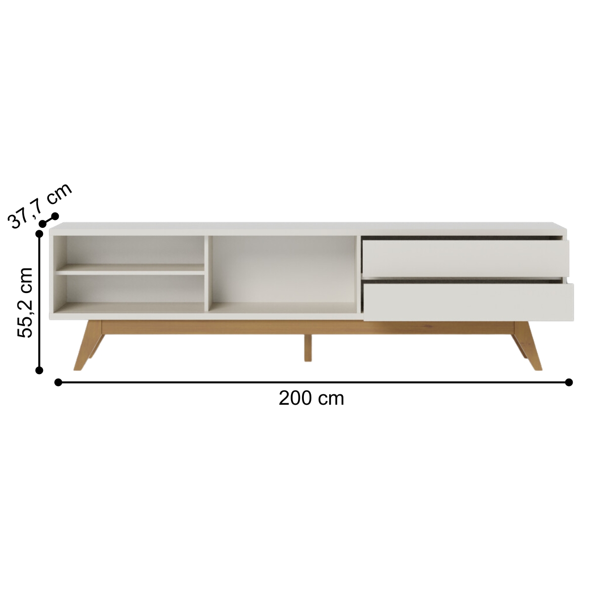 Rack Frisado para TVs 75" Calabria Off White Matte