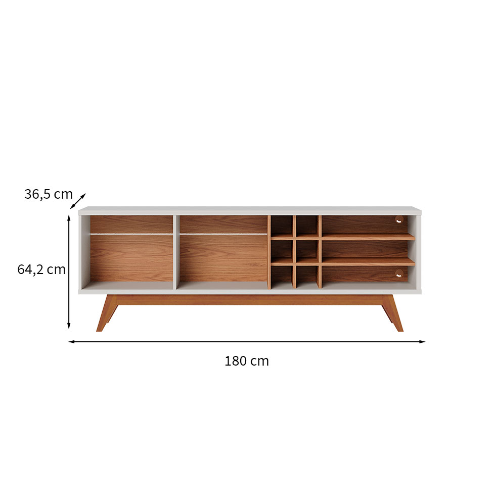 Rack Noronha Off White e Freijó 180 cm