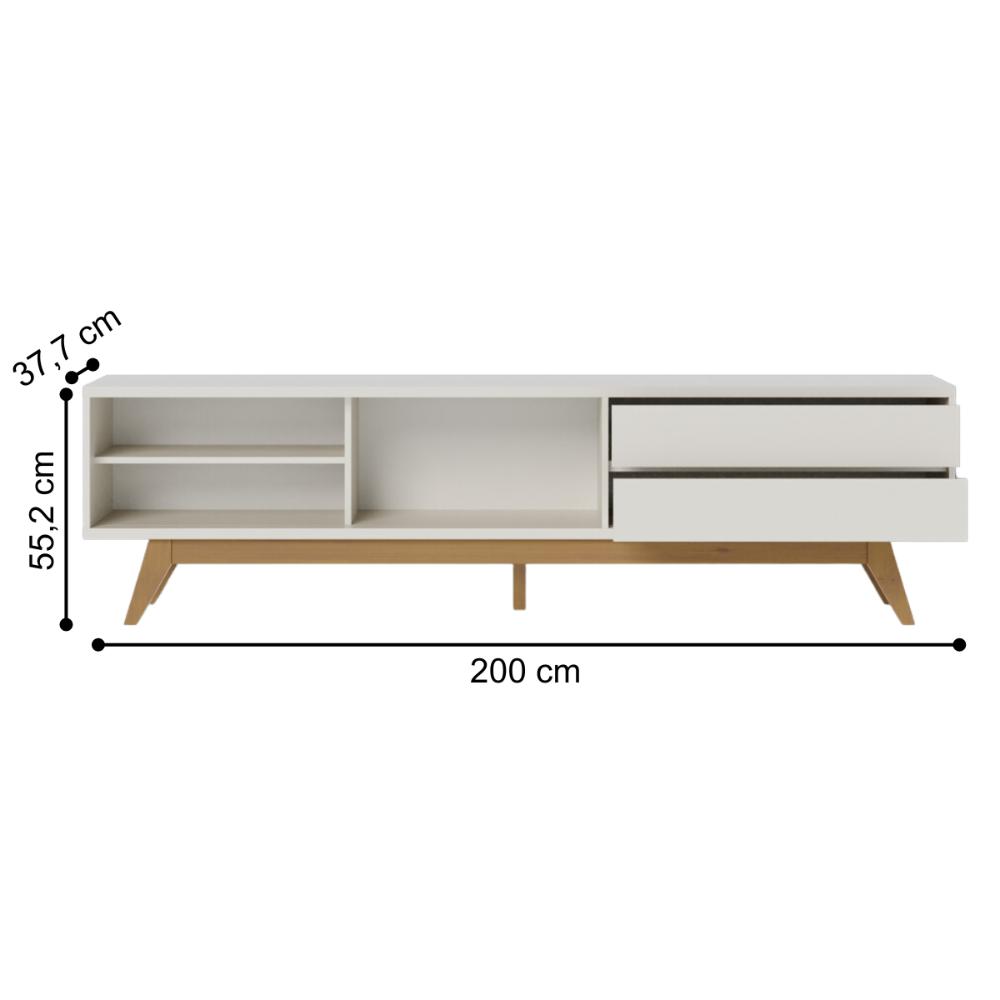 Rack Ripado para TVs 75" Viareggio Off White Matte