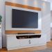 Rack Santorini e Painel Nilo Tv 75 Pol 200 cm Off White Matte Freijo Colibri