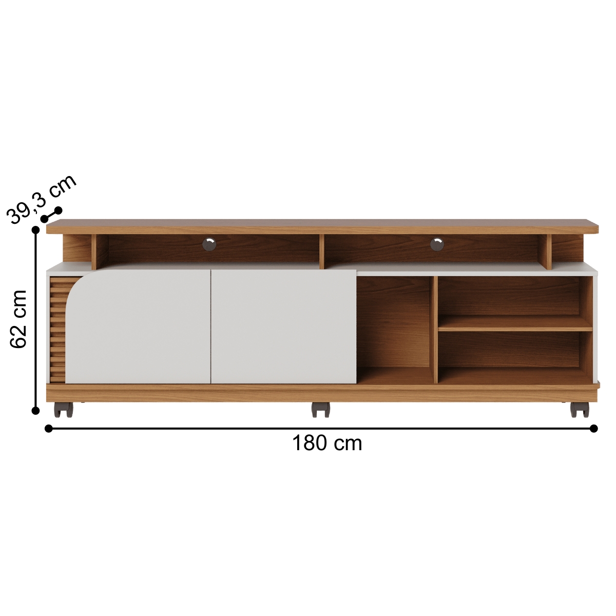 Rack TVs 75" e 1 Prateleira Florença Freijó Off White Matte