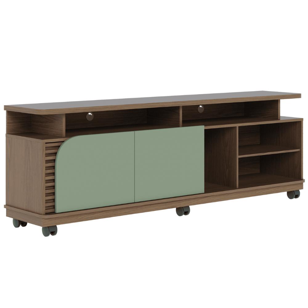 Rack TVs 75" e 4 Prateleiras Siracusa Amendoa Hortelã