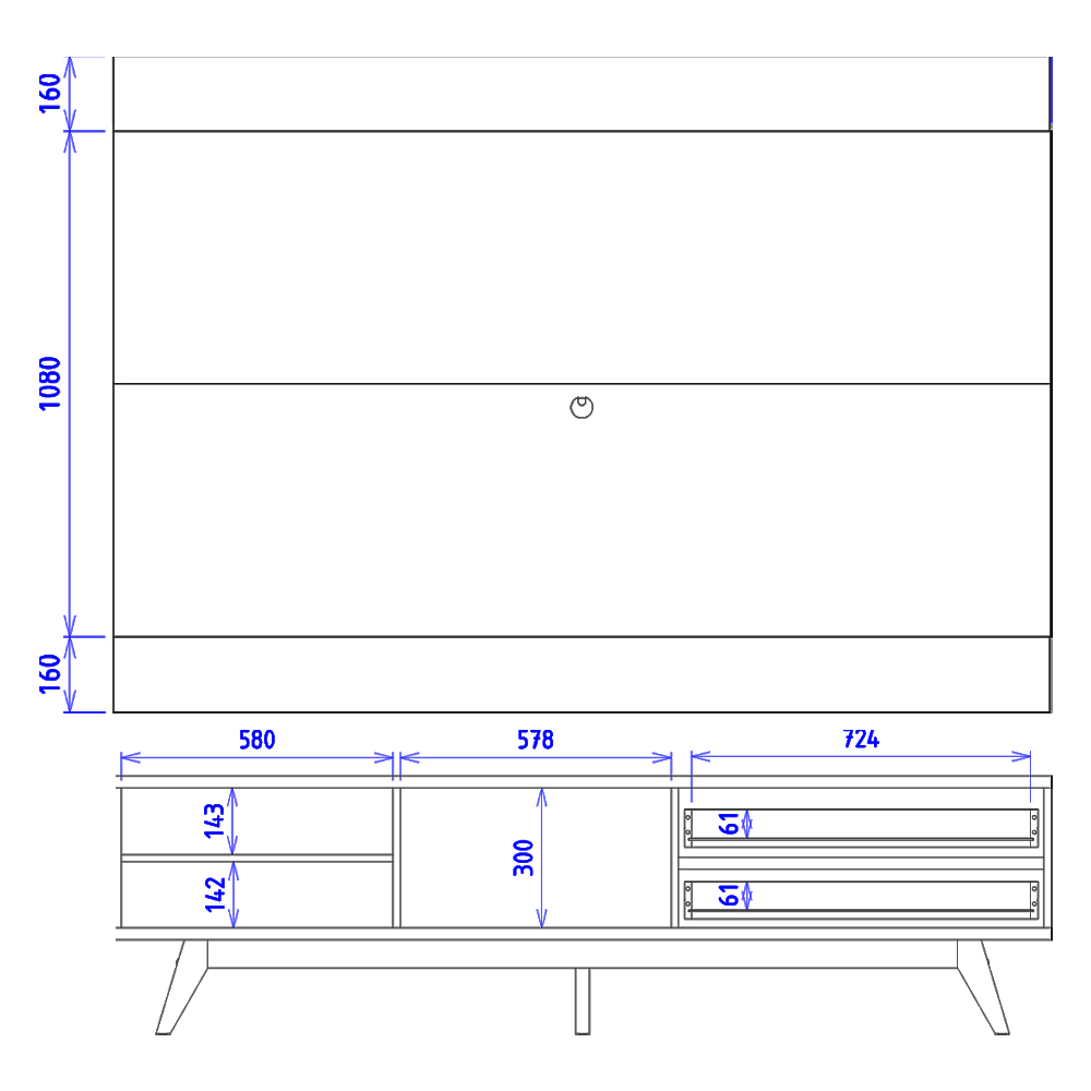 Rack Veneza e Painel Nilo Tv 75 Pol 200 cm Freijo Off White Matte Colibri