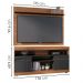 Rack Yara e Painel Maia Tv 55 Pol 136 cm 5016 Noce Milano Preto Colibri