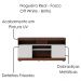 Rack Yara e Painel Maia Tv 55 Pol 136 cm 5016 Nogueira Real Off White Colibri