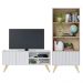 Rack para TV Space com estante de Livros Link Branco fosco Tauari nobre Colibri Moveis