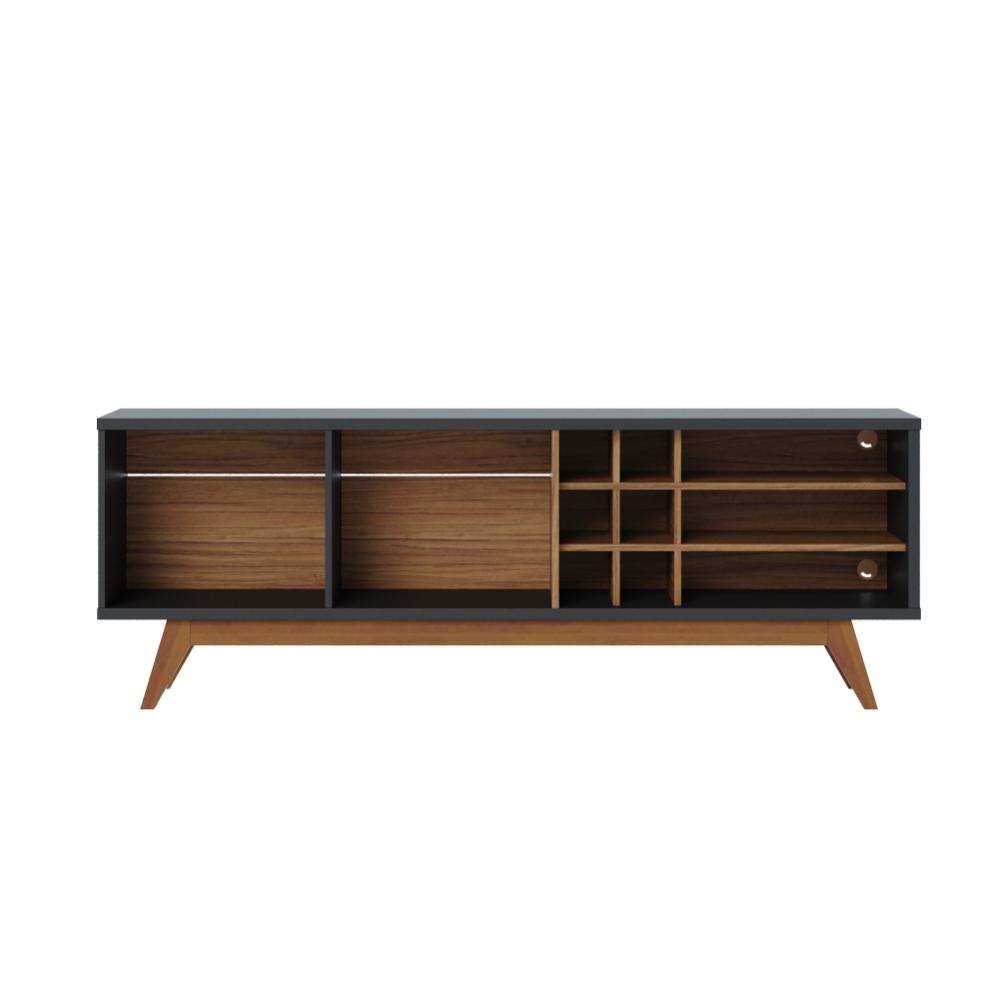 Rack para TV ate 70 Polegadas Isabel Preto Fosco Noce Milano