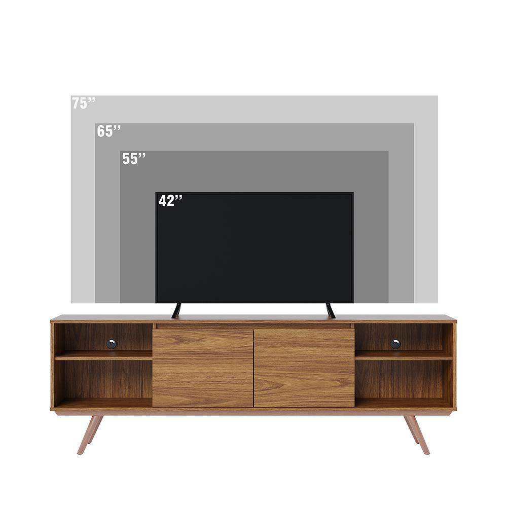 Rack para TV ate 75" Polegadas Omega com 2 portas Jatoba Colibri Moveis