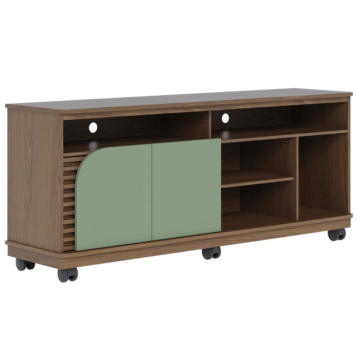 Rack para TVs 65" 2 Portas Nápoles Amendoa Hortelã