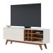 Sala de Estar Noronha Rack Bancada e Mesa de Centro Off White Matte/Freijó - Colibri