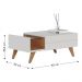 Sala de Estar Noronha Rack Bancada e Mesa de Centro Off White Matte/Freijó - Colibri