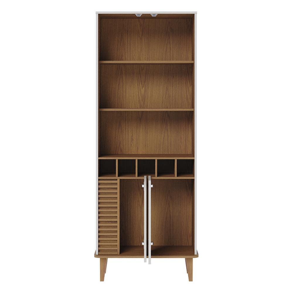 Sala de Jantar Jurerê com Cristaleira e Buffet Aparador Off White Matte/Freijó - Colibri