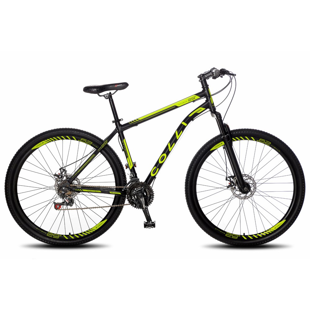 Bicicleta Athena Aro 29 Aço 21v Suspensão Dianteira Freio Mecânico Preto Amarelo Neon - Colli Bike