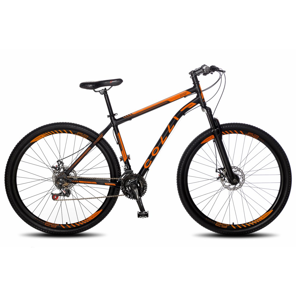 Bicicleta Athena Aro 29 Aço 21v Suspensão Dianteira Freio Mecânico Preto Laranja Neon - Colli Bike
