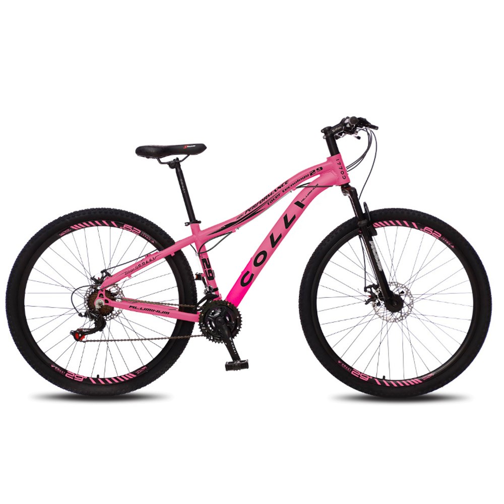 Bicicleta Euphora Aro 29 Alumínio 21v Câmbio Traseiro Shimano Freio Mecânico Rosa Neon - Colli Bike