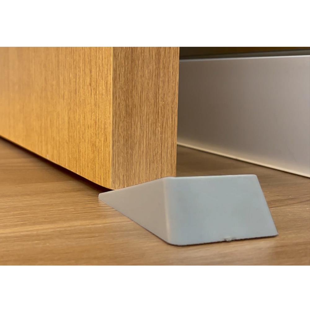 Kit 4 Calços Aparadores De Portas Comfortdoor Trava Porta De Borracha Cinza