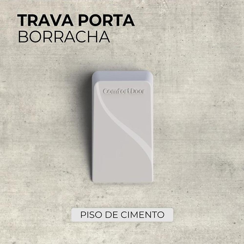 Kit 4 Calços Aparadores De Portas Comfortdoor Trava Porta De Borracha Cinza