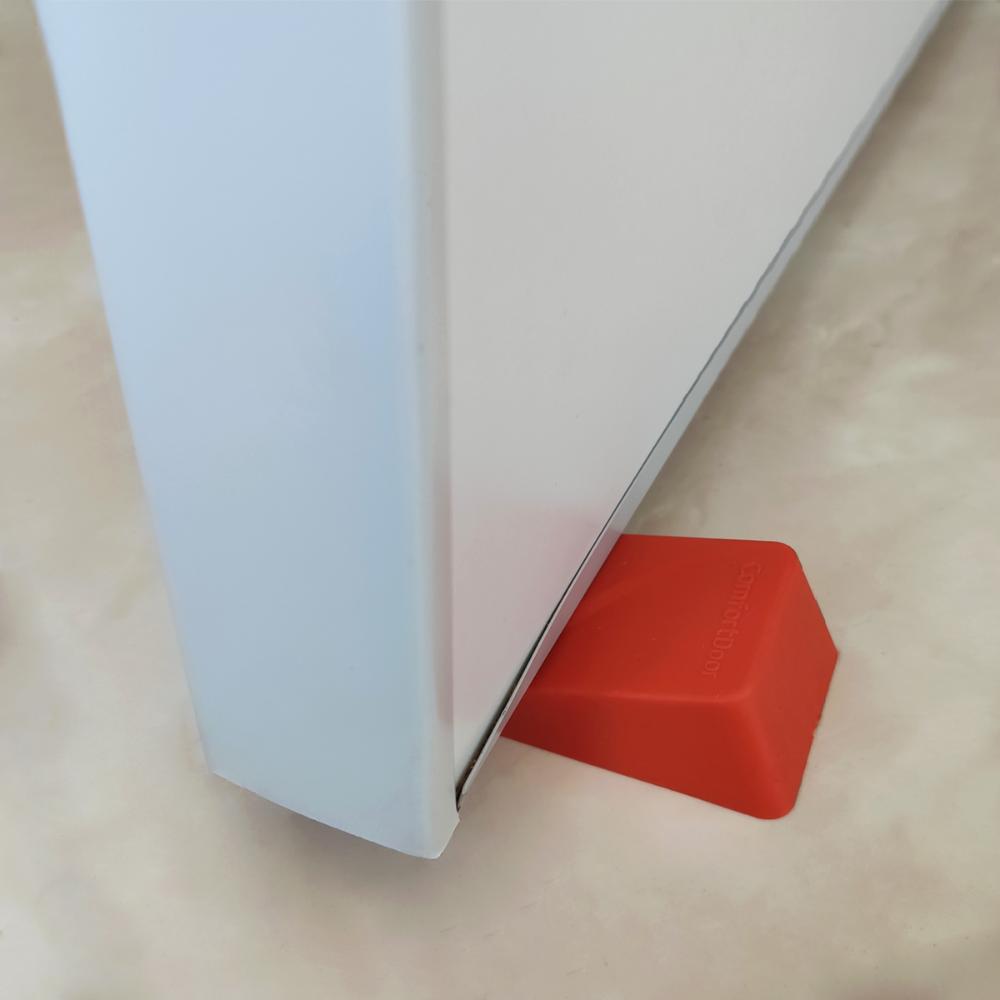Kit 4 Calços Aparadores De Portas Comfortdoor Trava Porta De Borracha Laranja