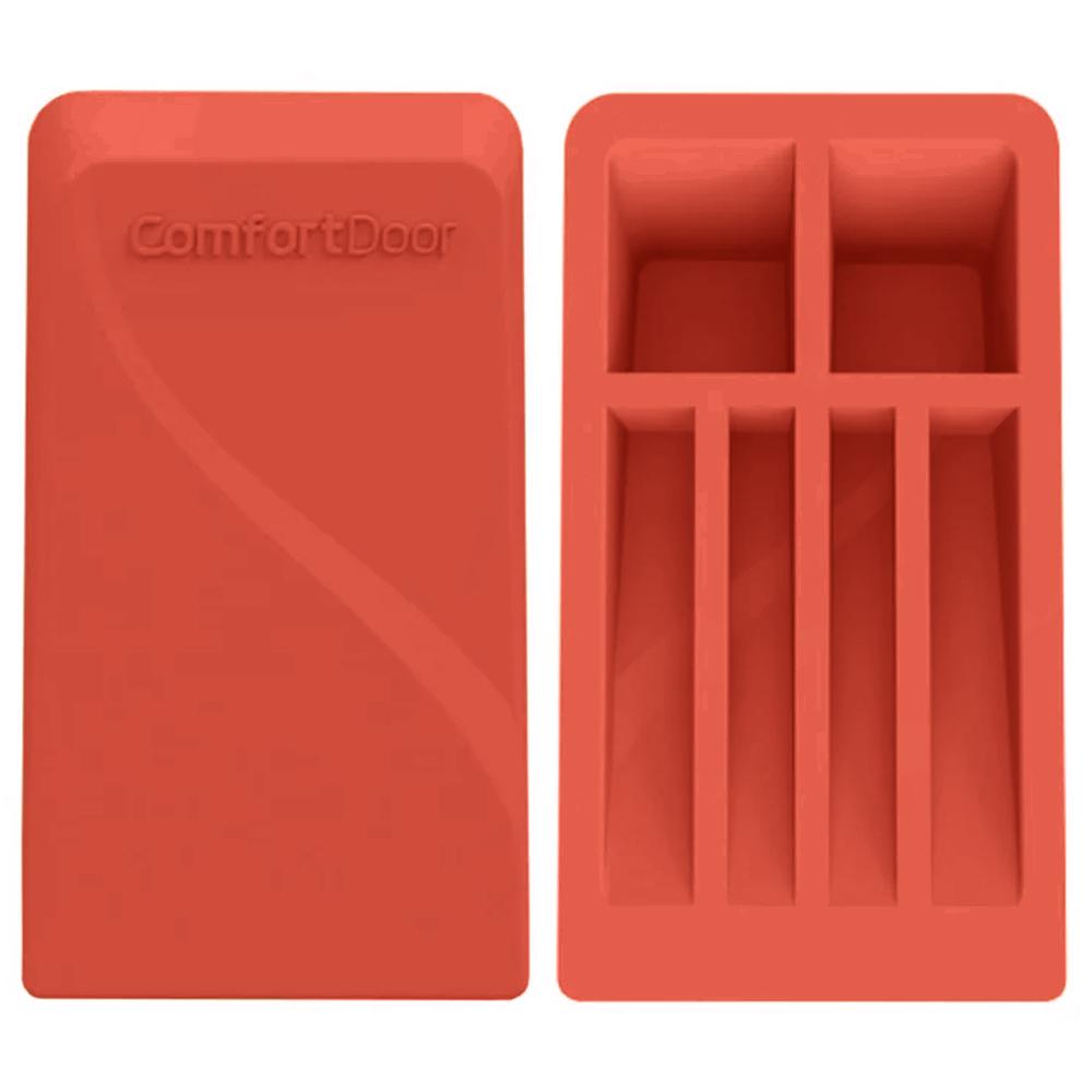 Kit 4 Calços Aparadores De Portas Comfortdoor Trava Porta De Borracha Laranja