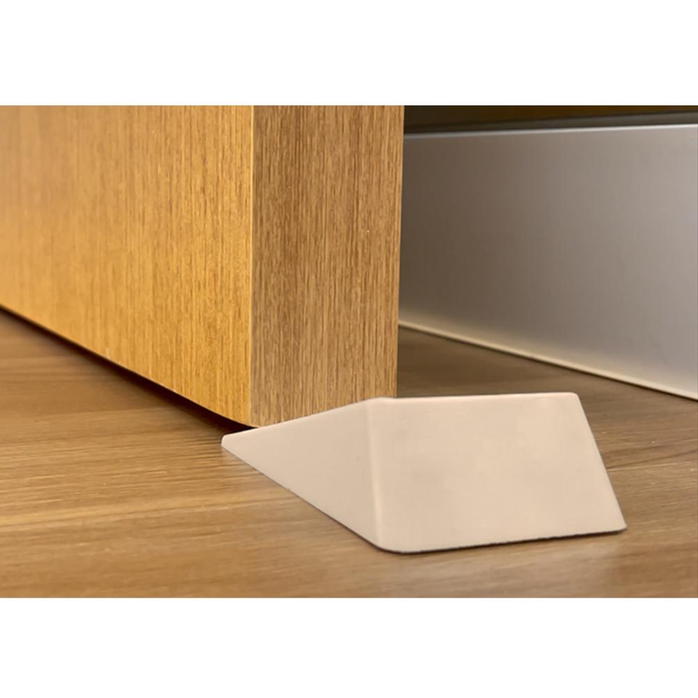 Kit 4 Calços Aparadores De Portas Comfortdoor Trava Porta De Borracha Marrom Claro