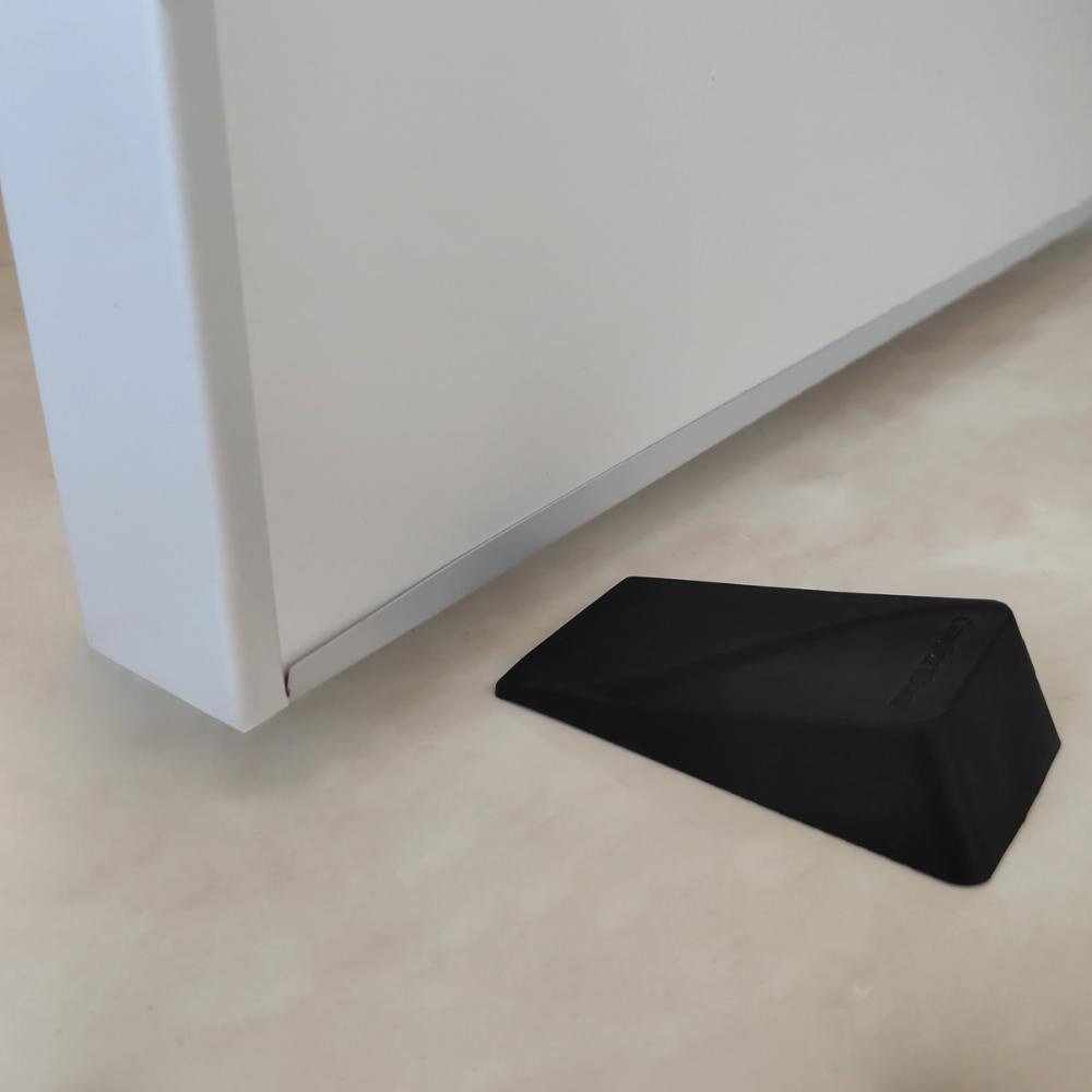Kit 4 Calços Aparadores De Portas Comfortdoor Trava Porta De Borracha Preto