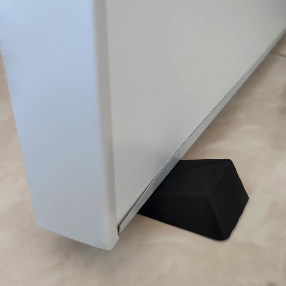 Kit 4 Calços Aparadores De Portas Comfortdoor Trava Porta De Borracha Preto