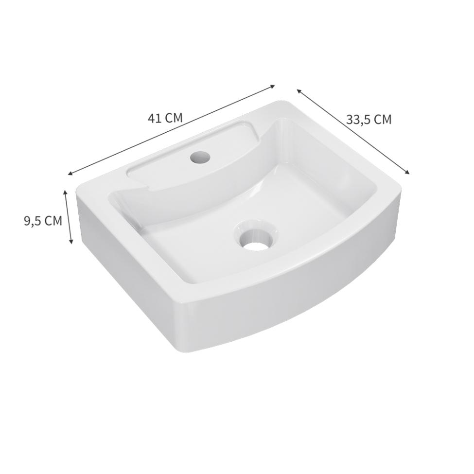 Conjunto de Gabinete de Banheiro com Cuba Aria 41 e Espelheira Wood 2 PT 2 GV Branco