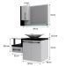 Conjunto de Gabinete de Banheiro com Cuba L38 e Espelheira Wood 3 PT 1 GV Branco e Preto