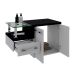 Conjunto de Gabinete de Banheiro com Cuba L38 e Espelheira Wood 3 PT 1 GV Branco e Preto