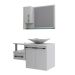 Conjunto de Gabinete de Banheiro com Cuba L38 e Espelheira Wood 3 PT 1 GV Branco e Snow