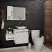Conjunto de Gabinete de Banheiro com Cuba L38 e Espelheira Wood 3 PT 1 GV Branco e Snow