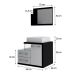Conjunto de Gabinete de Banheiro com Cuba Q39 e Espelheira Wood 1 PT 2 GV Branco e Preto