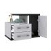 Conjunto de Gabinete de Banheiro com Cuba Q39 e Espelheira Wood 1 PT 2 GV Branco e Preto