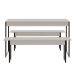 Conjunto de Mesa de Jantar com 2 Bancos Studio Branco e Preto