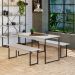 Conjunto de Mesa de Jantar com 2 Bancos Studio Branco e Preto
