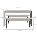 Conjunto de Mesa de Jantar com 2 Bancos Studio Branco e Preto