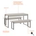 Conjunto de Mesa de Jantar com 2 Bancos Studio Branco e Preto