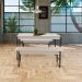 Conjunto de Mesa de Jantar com 2 Bancos Studio Branco e Preto