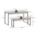 Conjunto de Mesa de Jantar com 2 Bancos Studio Branco e Preto