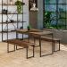 Conjunto de Mesa de Jantar com 2 Bancos Studio Carvalho Dark e Preto